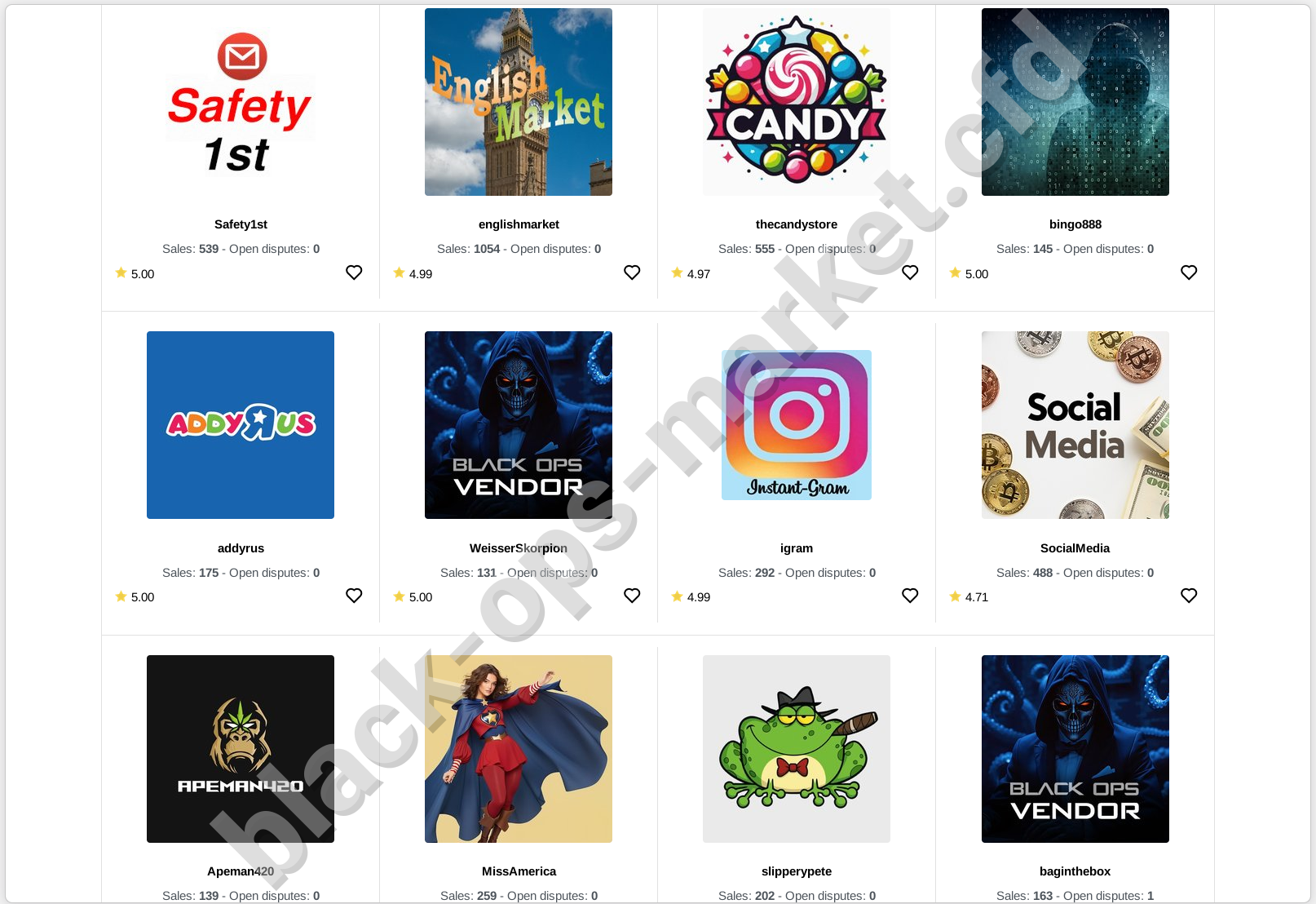 Blackops Marketplace Product Listings